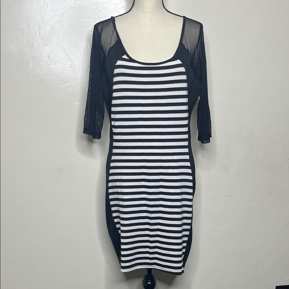 Black and White Striped Dress by Andrea Missy